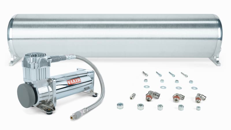 28in FLO Tank w/ Viair 444c Compressor (Incl. Fittings & Tank Mounting Hardware)