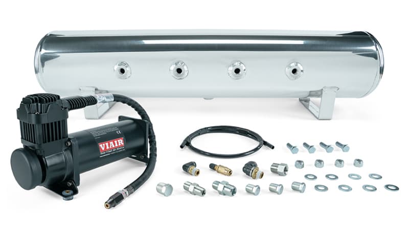 4 Gal. 7-Port Tank w/ Viair 444b Blk Compressor (Incl. Fittings & Mounting Hardware)