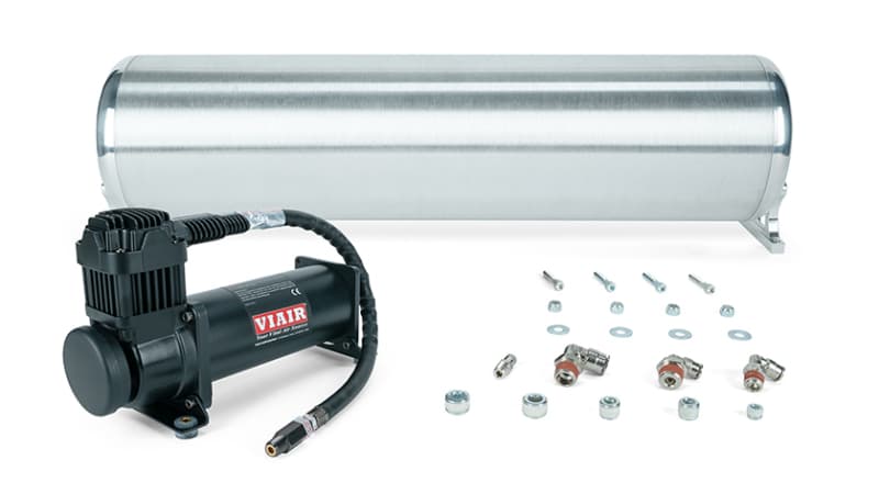 24in FLO Tank w/ Viair 444c Black Compressor (Incl. Fittings & Tank Mounting Hardware)
