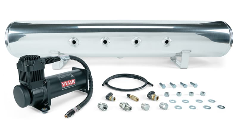 5 Gal. Polished Tank w/ Viair 444b Blk Compressor (Incl. Fittings & Mounting Hardware)